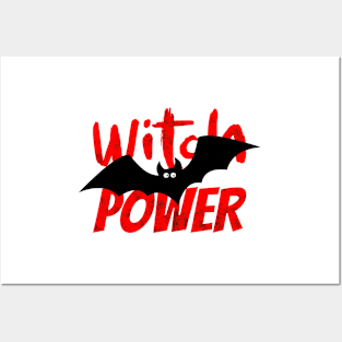 Happy Halloween witch power bat Posters and Art